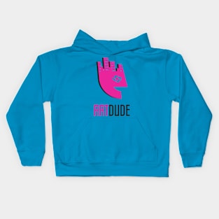 YourArtDude Logo In Pink And Black Kids Hoodie